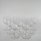 Set of 9 old wine glasses engraved in blown glass, early 20th century