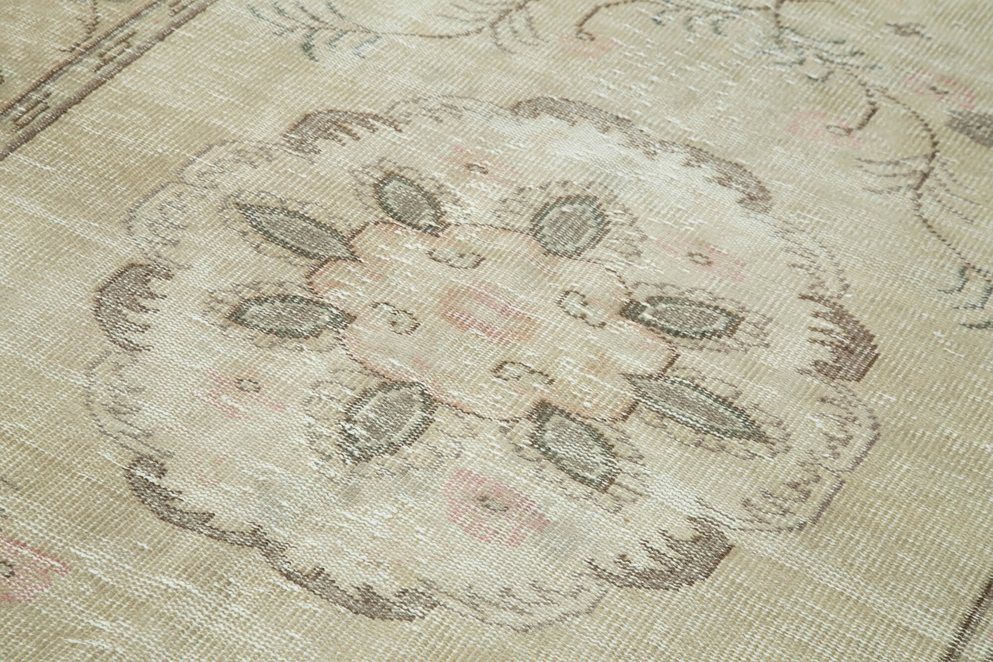 Hand-knotted antique turkish beige carpet 155 cm x 273 cm