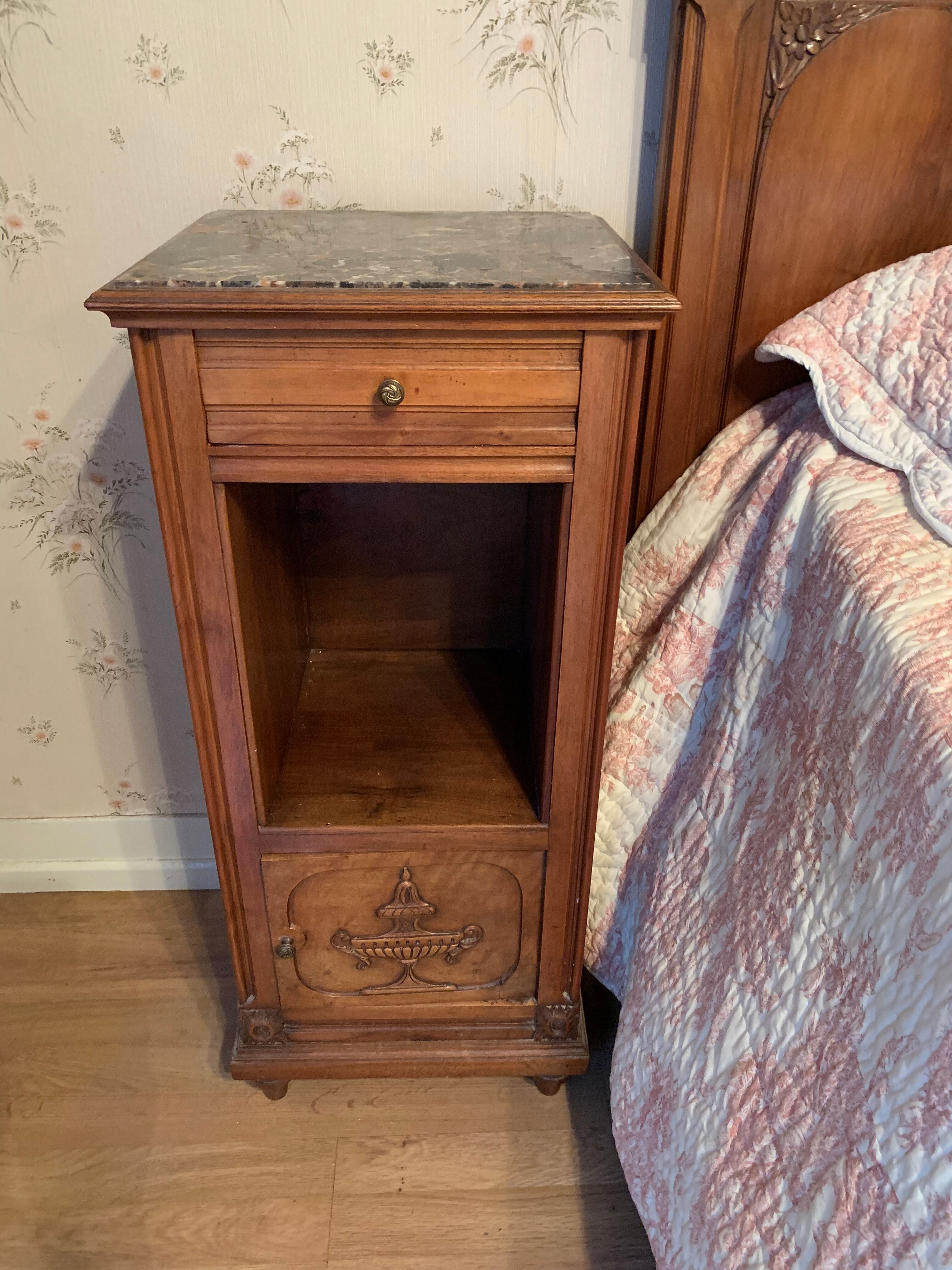 Old walnut bedside