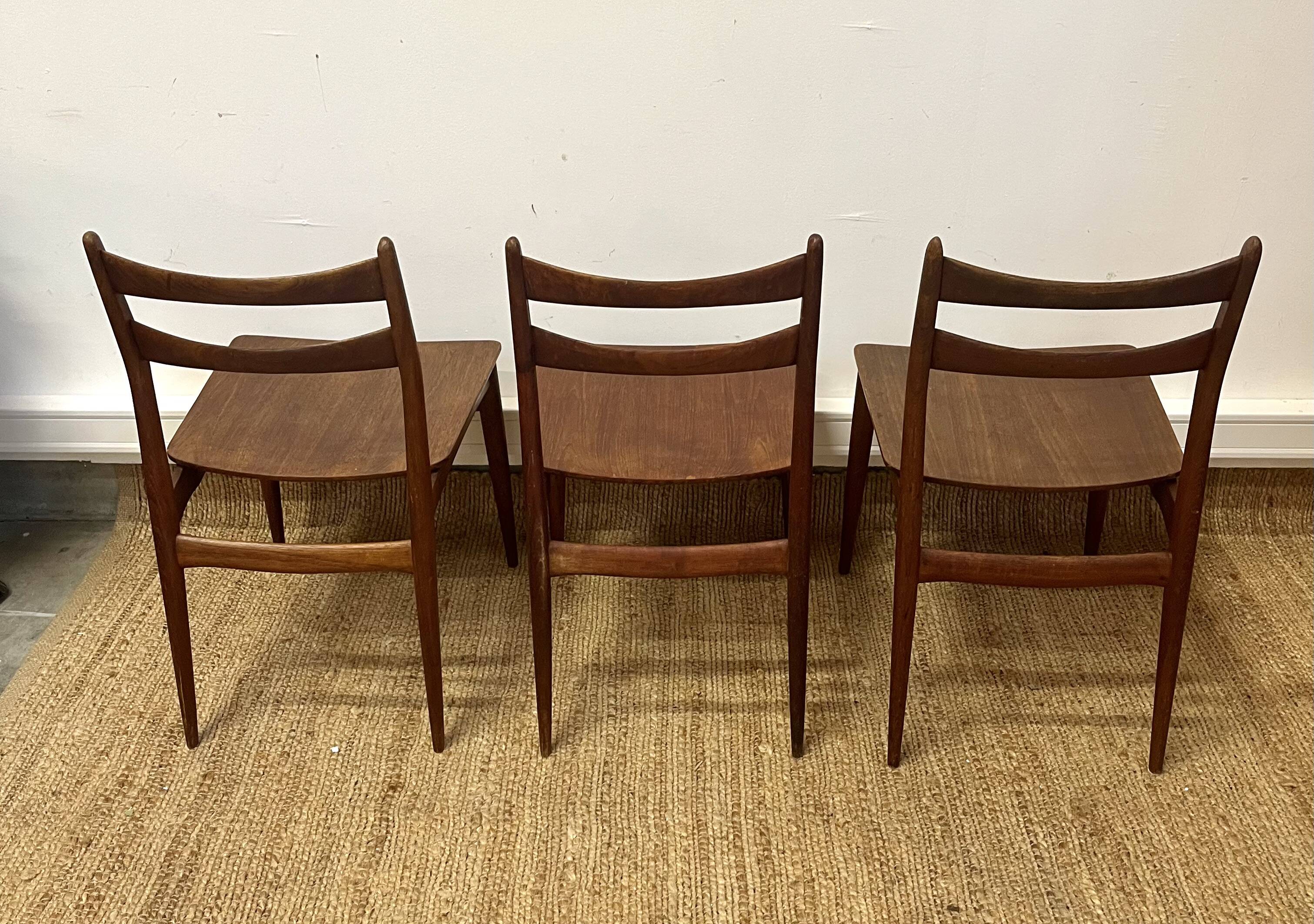 3 Scandinavian teak chairs by Niels Otto Møller