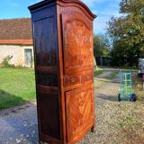 Armoire 19 ème en noyer 2 portes 2 tiroirs