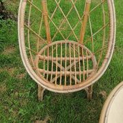 3-piece rattan wicker garden furniture set 1960 70