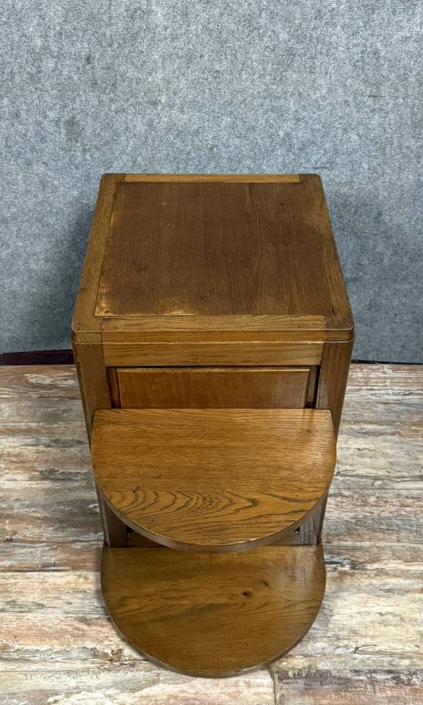 Art Deco period bar cabinet / trolley on wheels in oak circa 1940