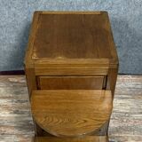 Art Deco period bar cabinet / trolley on wheels in oak circa 1940