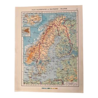 Map of the Scandinavian and Baltic countries - 1940