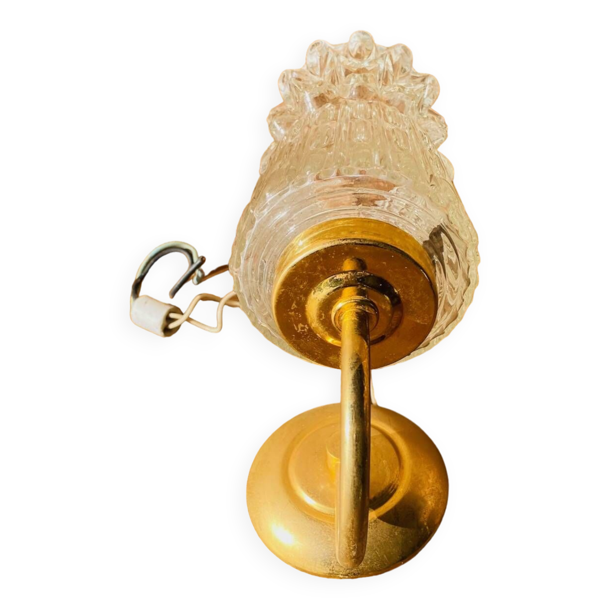 Vintage molded glass wall light
