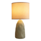 Sage green table lamp with cream lampshade – organic style bedside lamp