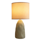 Sage green table lamp with cream lampshade – organic style bedside lamp