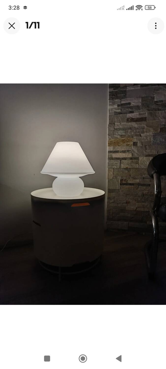 Mushroom lamp 6249 by Glashutte Limburg 1970s