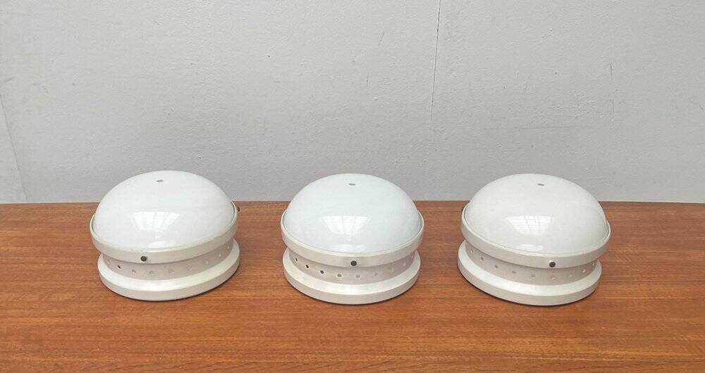 Mid-century Italian space age ceiling lamp by Gianemilio, Pietro and Anna Monti for Kartell, 1950s.