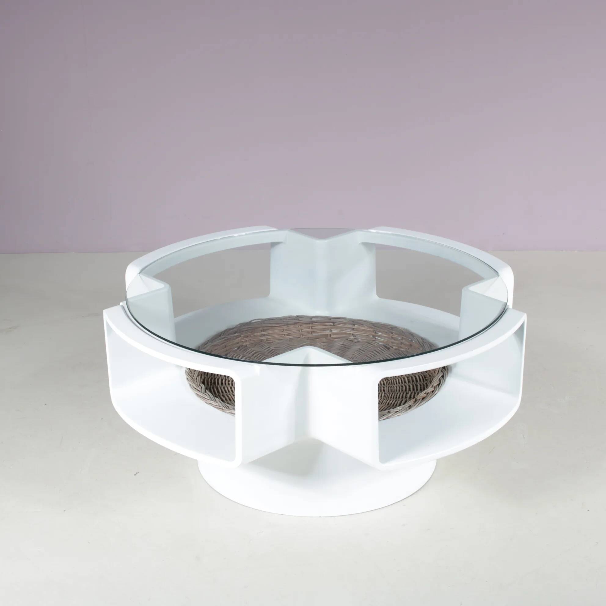 1970s "Curvoform" coffee table, made by Curver in the Netherlands.