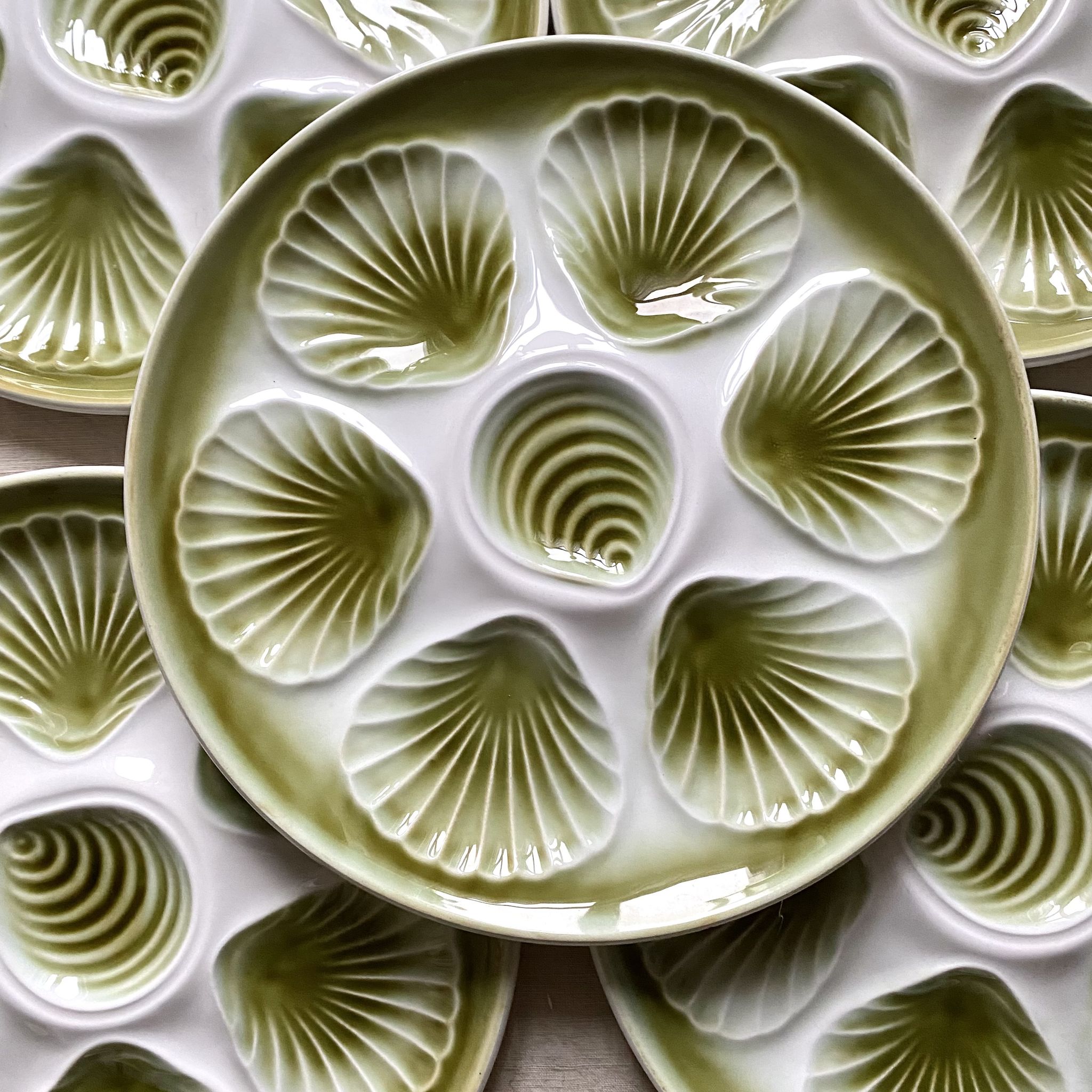 Lot de 10 assiettes à huitres Moulin de Loups