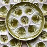 Set of 10 Moulin de Loups oyster plates