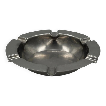Vintage round ashtray in stainless steel