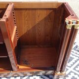 Flamed mahogany enfilade with sea green marble in Empire style.