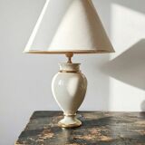 Ivory crackled earthenware lamp, attributed to Le Dauphin, 1980s-90s.