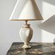 Ivory crackled earthenware lamp, attributed to Le Dauphin, 1980s-90s.