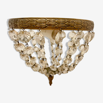 Brass chandelier and crystal grapevines