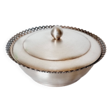 Sugar bowl, pot or cup with lid in Brushed Silver Metal 8Gr