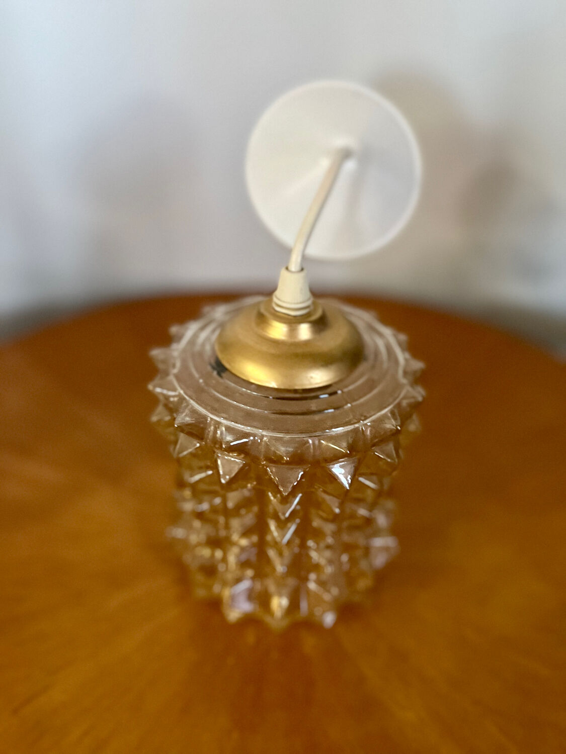 Vintage glass pendant light 1970