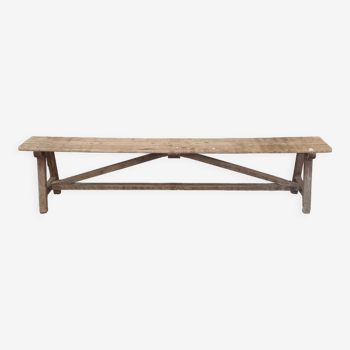 Solid wood farmhouse bench