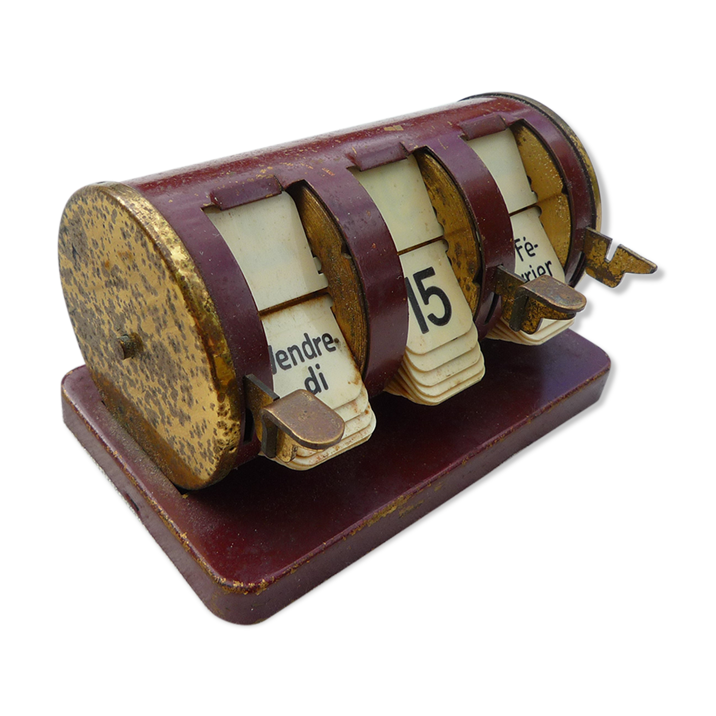 Dateur calendrier perpétuel en métal vintage 50-60s