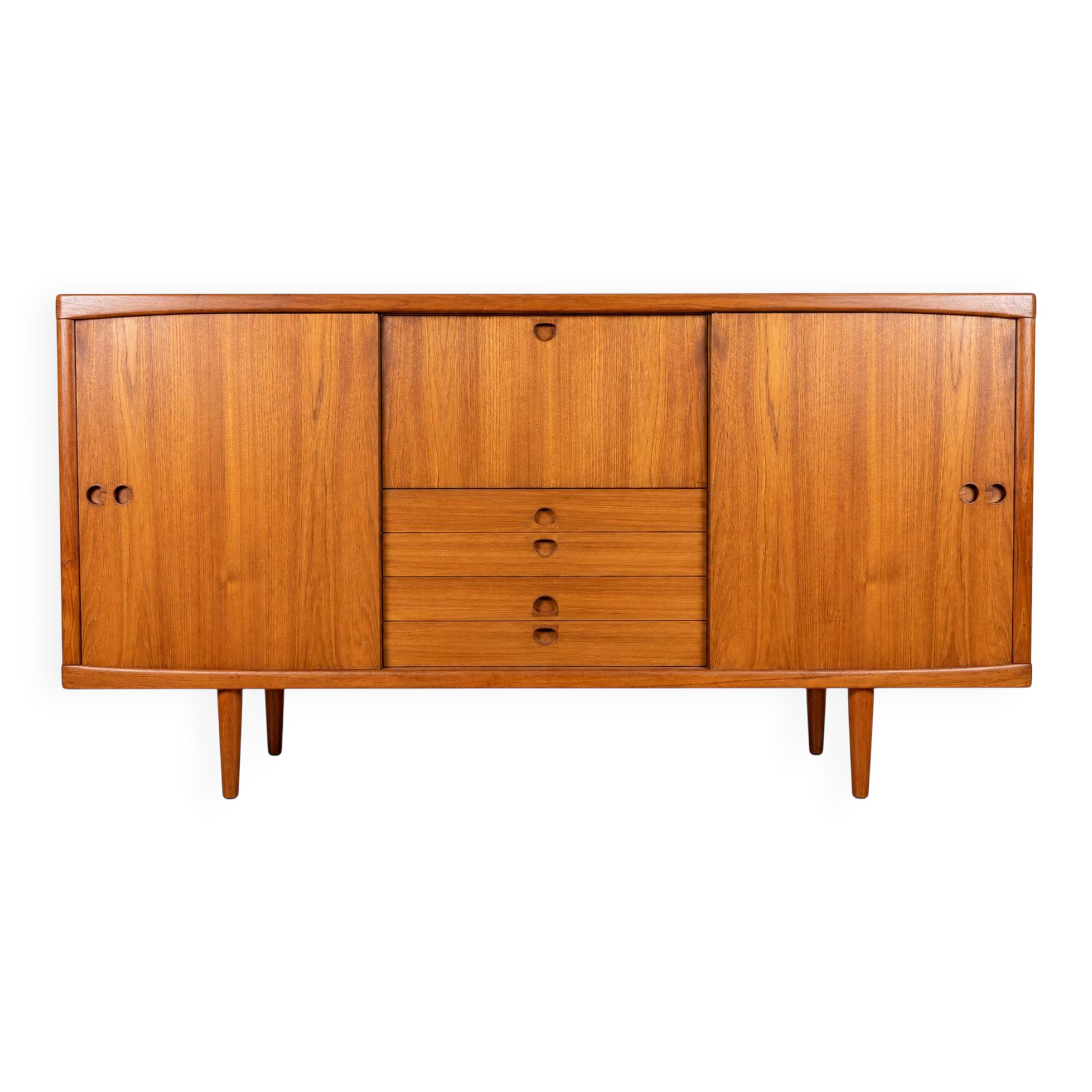 1960s 1970s Teak Sideboard Highboard by H.W. Klein for Bramin Denmark