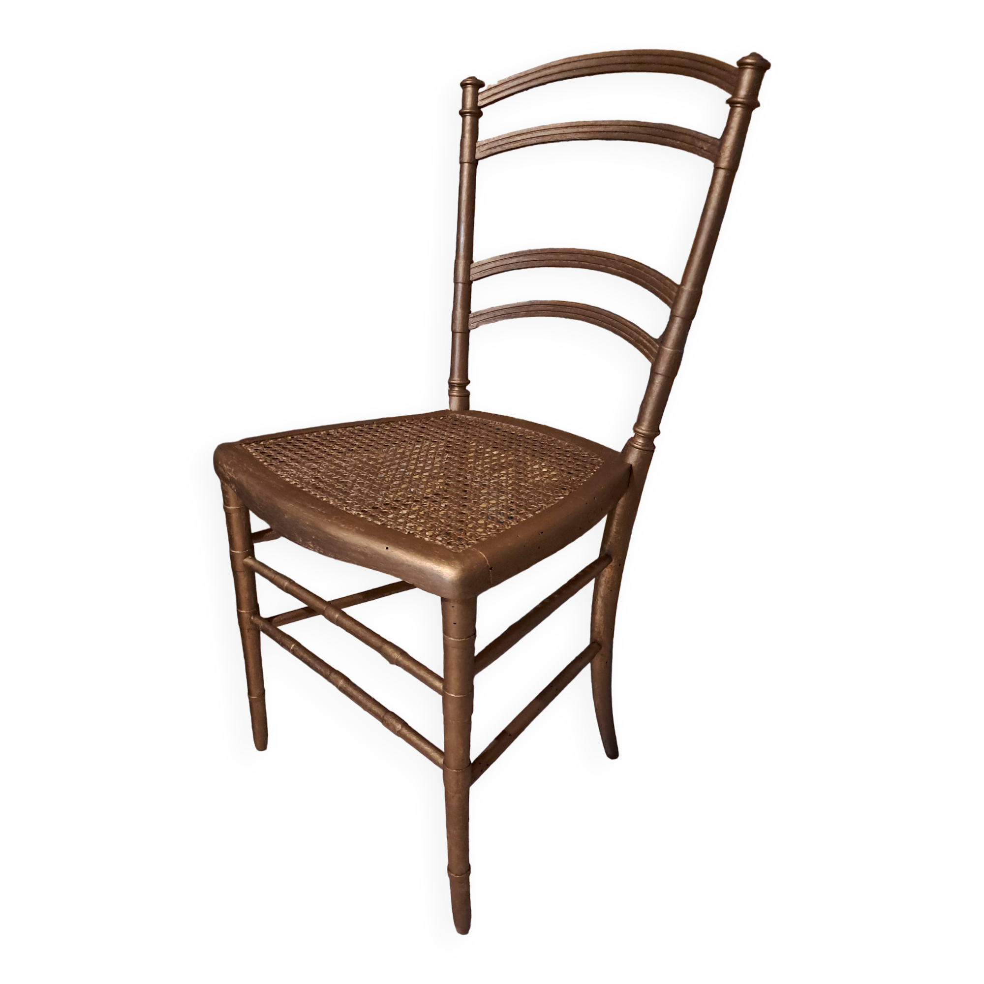 Napoleon III style chair, known as the Opera model, in carved wood and caning on a restored seat, circa 1850
