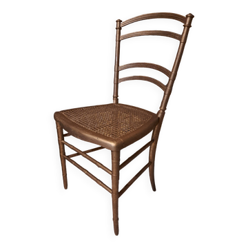 Napoleon III style chair, known as the Opera model, in carved wood and caning on a restored seat, circa 1850
