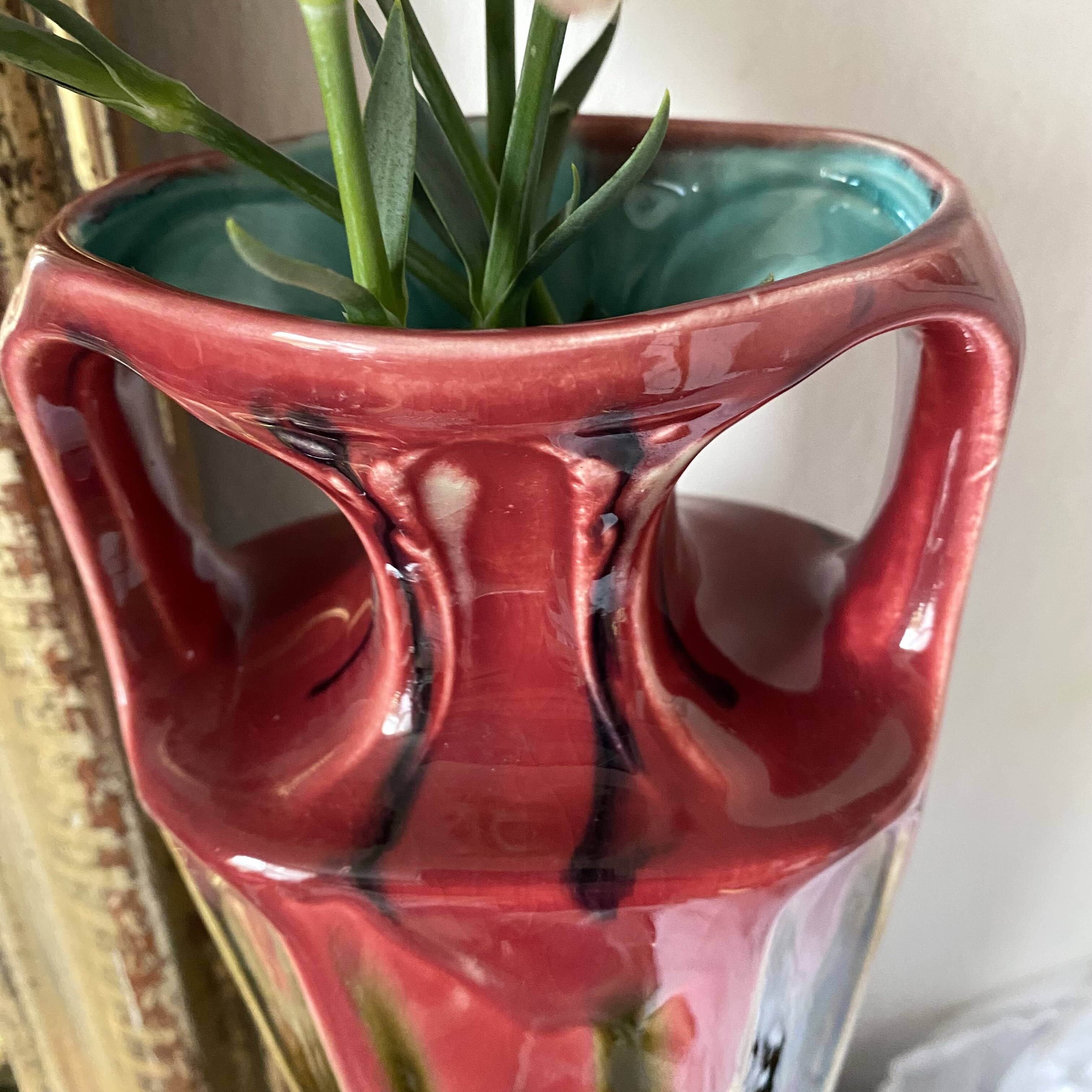 Vase haut art nouveau forme amphore