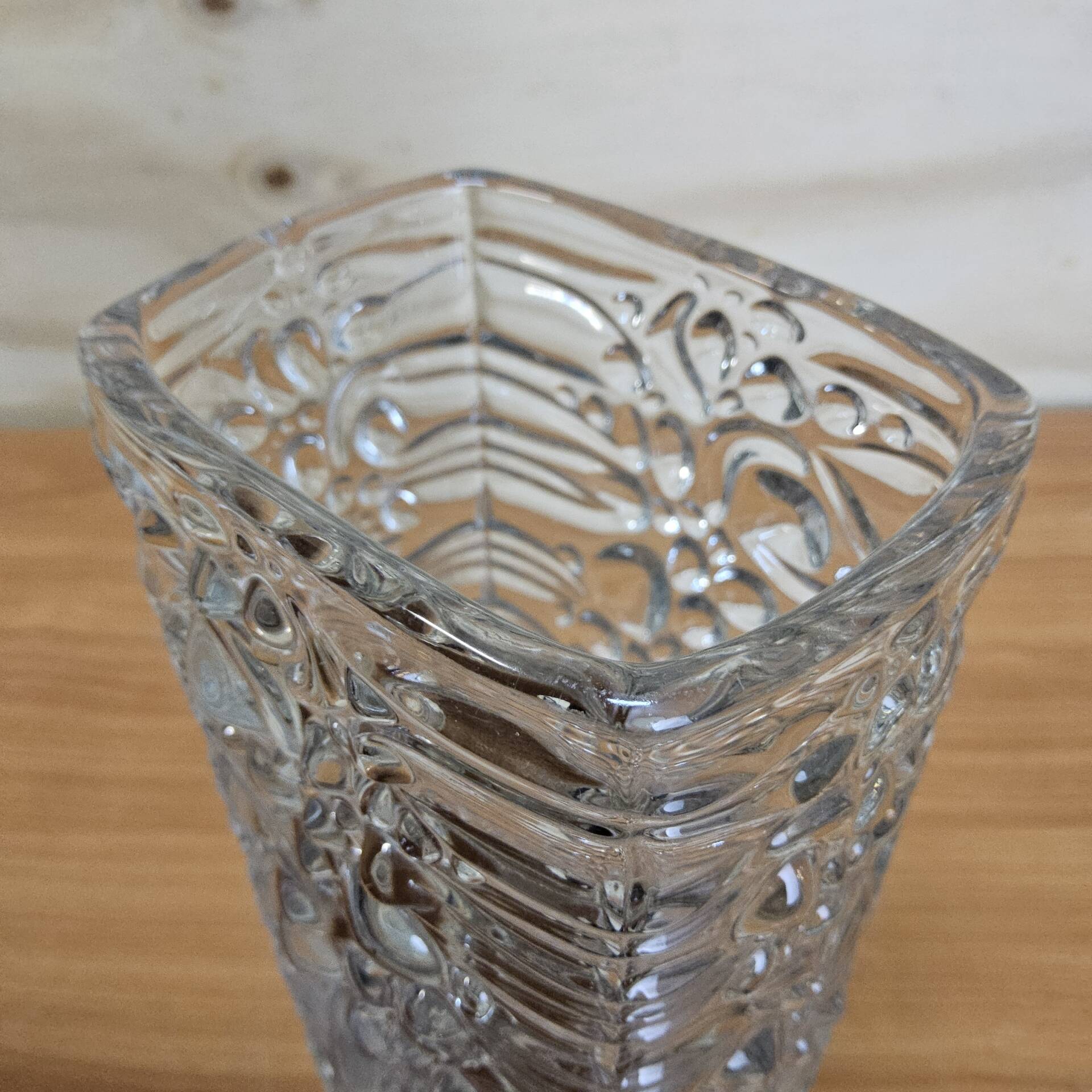 Vintage glass vase bubble texture (Hermanova Hut, 1968)