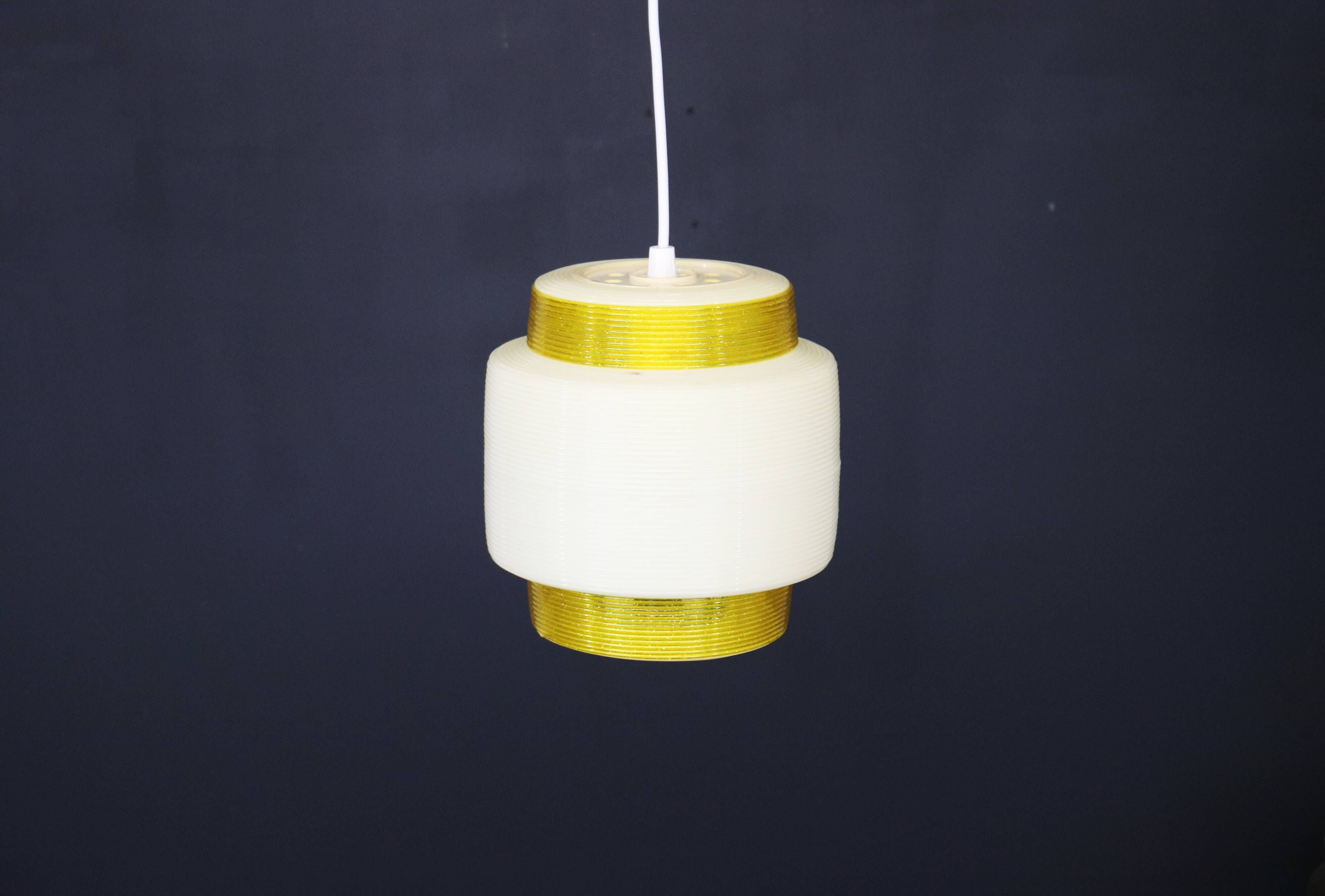 Ultra rare and old yellow and white Rotaflex lamp by Yahsa Heifetz