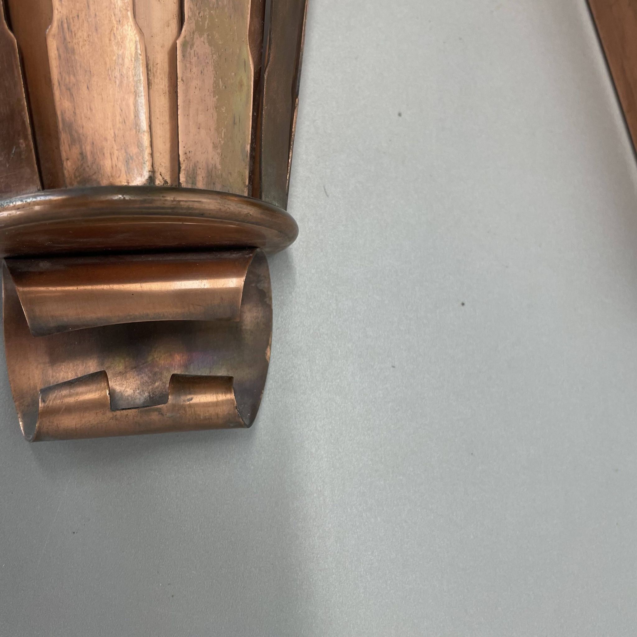 set of 2 copper 25cm Gio Ponti Style Theatre Wall Light Sconces, Italy 1950