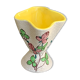 Vintage painted pink enamelled ceramic vase 1960