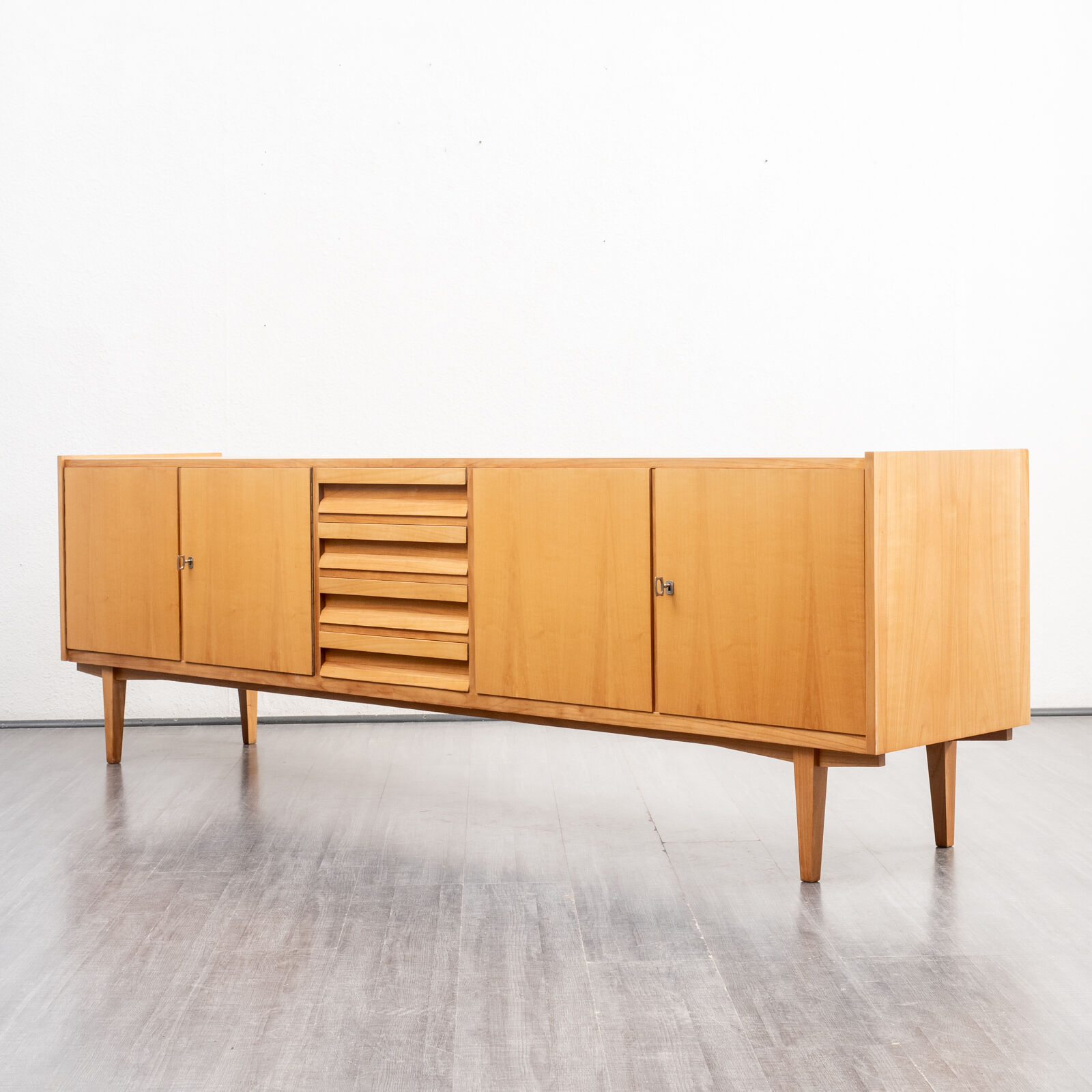 Enfilade années 60, cerisier, restauré, 250cm