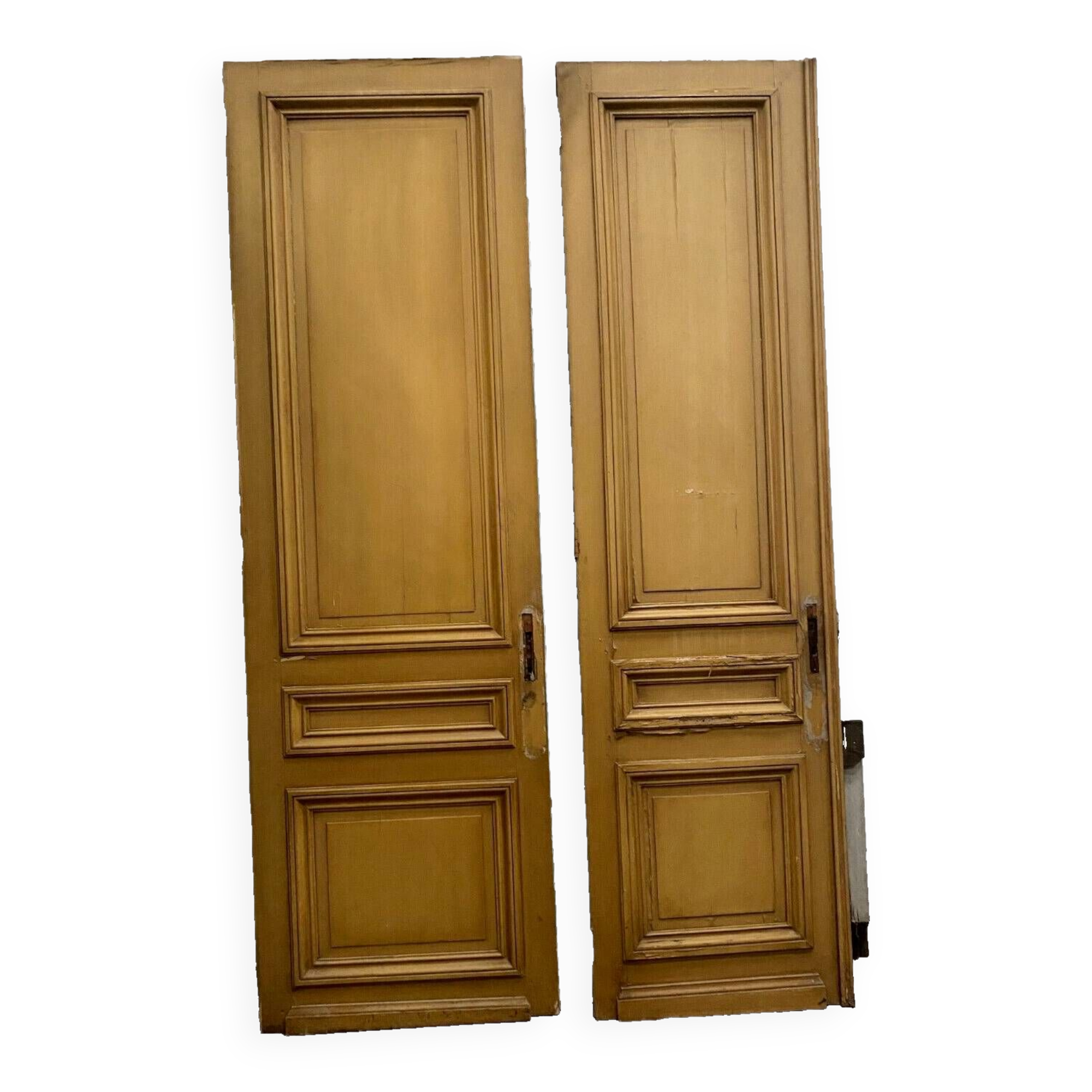 Set of two single-sided doors in 19th century solid fir