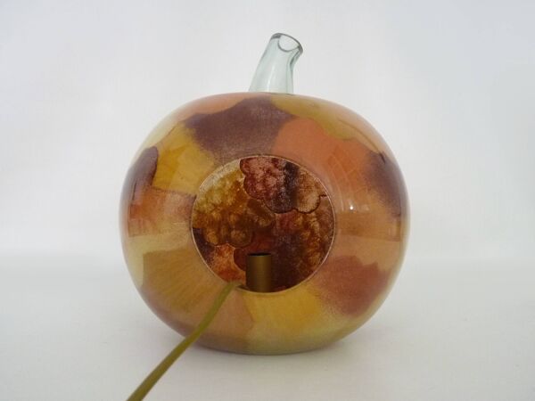 Lampe à poser en verre soufflé forme pomme années 70