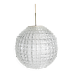 1960s Holophane Ball Pendant Chandelier, Thick Glass, 30 cm, and Vintage Brass