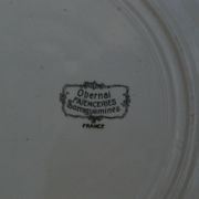 Plat rond en Faïence de Sarreguemines modèle Obernai (Alsacienne)