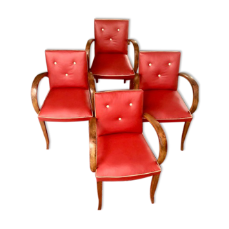 Red art deco armchairs