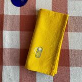 Set of 2 embroidered towels, lemonade