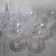 5 small engraved crystal stemmed glasses