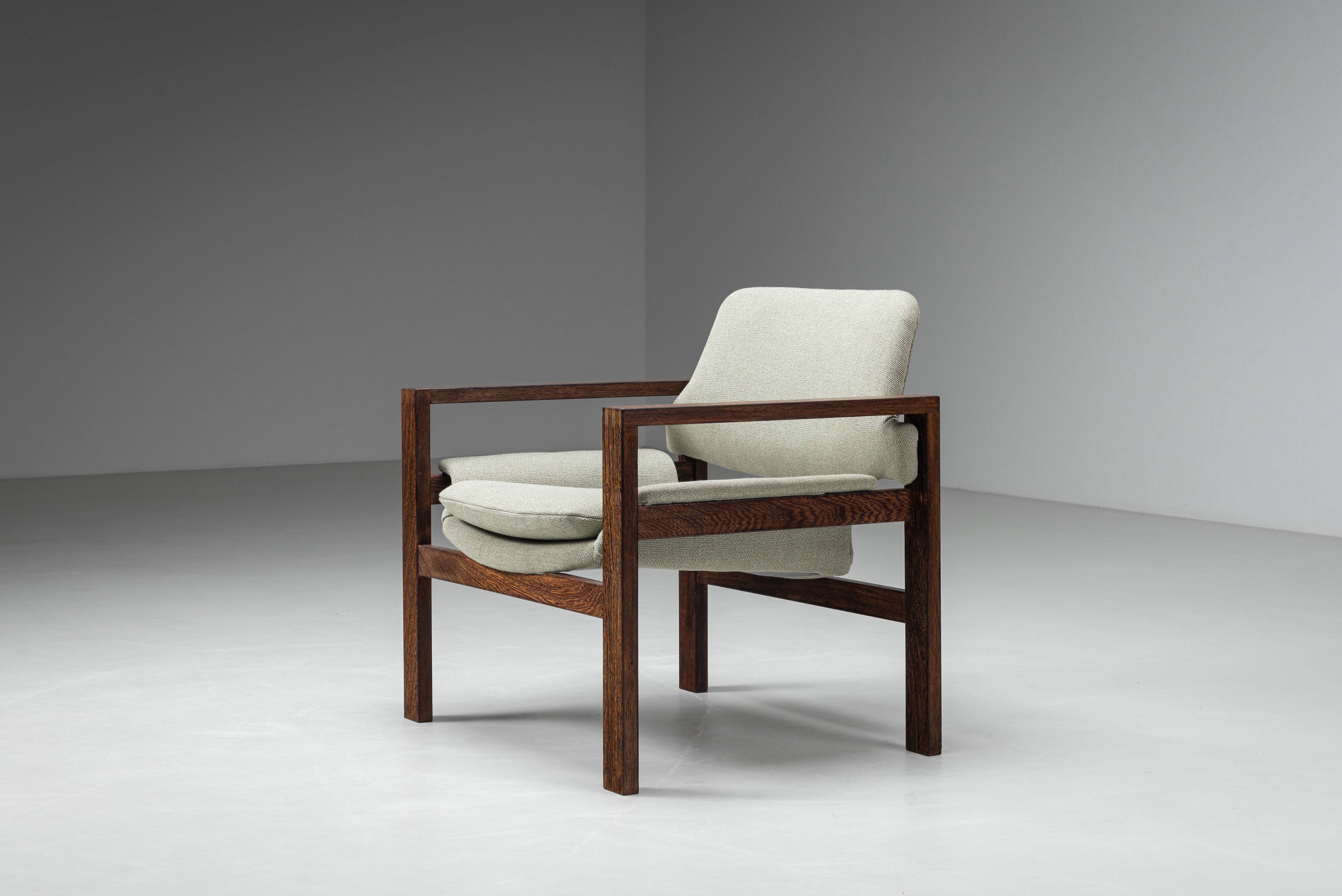 Fauteuil lounge en wengé de milieu de siècle