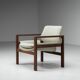 Fauteuil lounge en wengé de milieu de siècle
