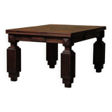 Art Deco table or desk, solid oak and marquetry, France 1930