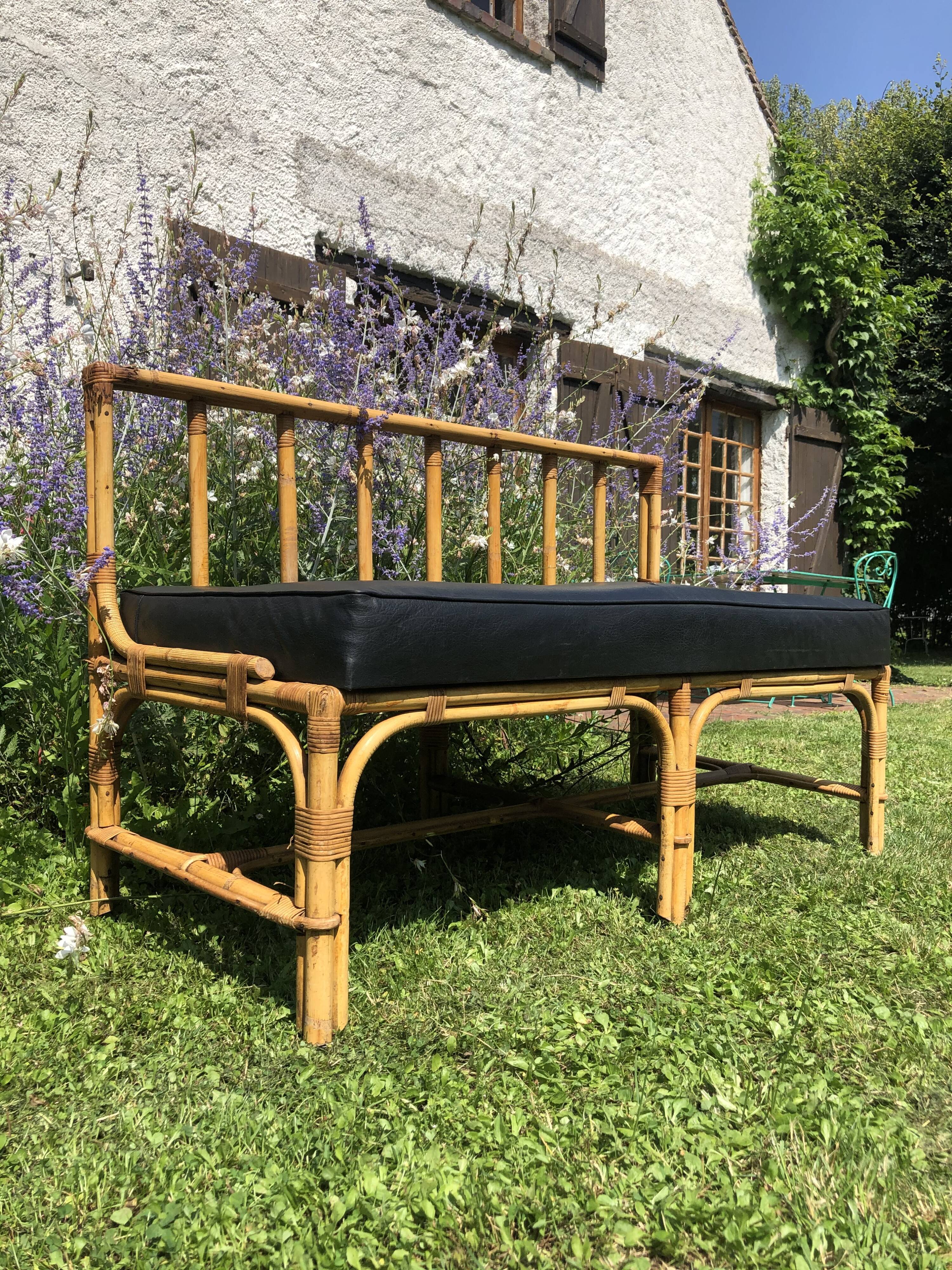 Rattan bench