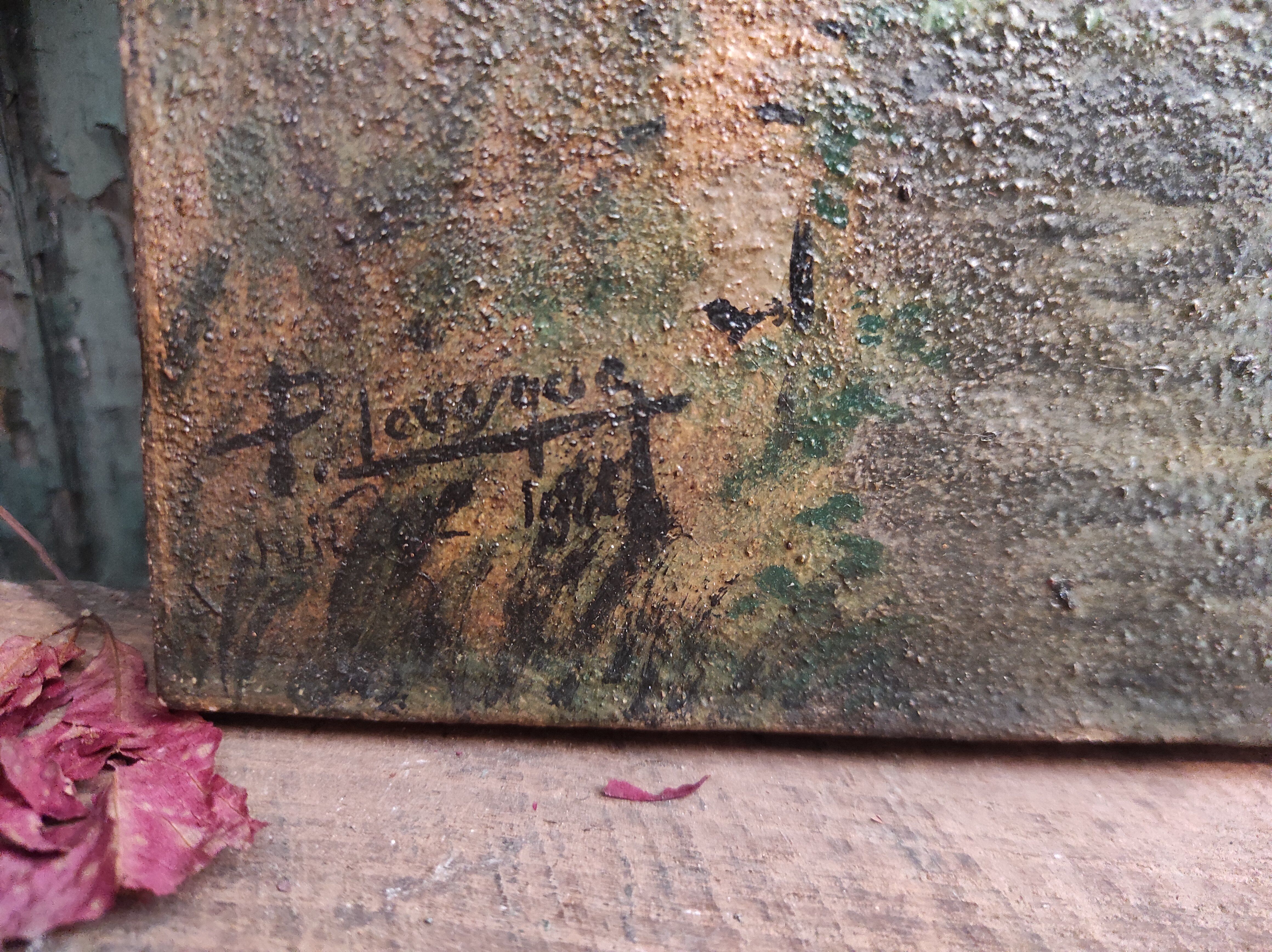 Vintage French oil painting, signed Levergne, 1958