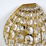 Set of 2 German gold-plated and glass wall lamps from Palwa, 1960s