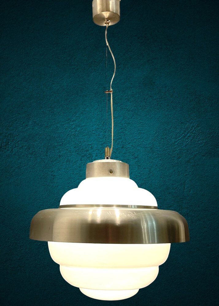 Mid-century opaline glass light pendant