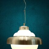 Suspension en verre opalin du milieu du siècle